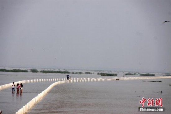 据了解，大湖池水中公路是永吴公路的一段，全长5.05km，为三级过水公路，于2013年11月下旬全路段双向全面开通。此公路的终点千年古镇吴城镇，途经著名的鄱阳湖候鸟保护区。